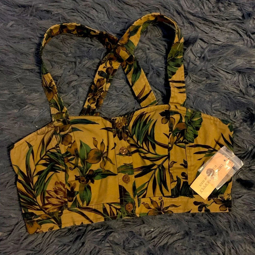 NWT Ralph Lauren Denim and Supply crop corset top size L - Picture 1 of 7